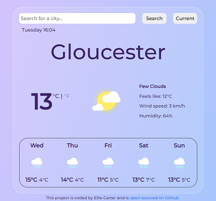 React Weather app